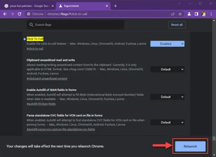 Relaunch Chrome 1