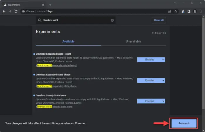 Relaunch Chrome