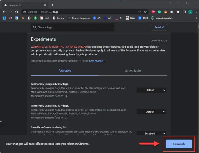 Relaunch Google Chrome