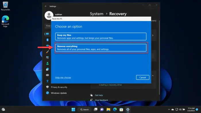 Remove everything