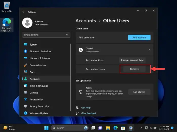 How To Enable And Create Guest Account On Windows 10, 11 12 Remove Guest account from Settings