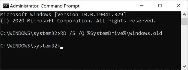 Delete previous Windows installation after Windows 10 May 2020 Update To Save Space 3 Remove previous Windows installation using command line