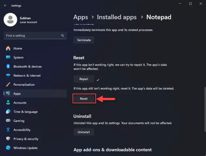 How To Fix "No Such Interface Supported 0x80004002" Error In Windows (Step-by-Step Guide) 4 Reset the app
