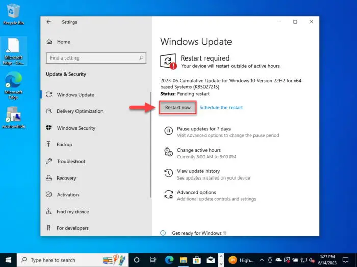 Restart computer 2