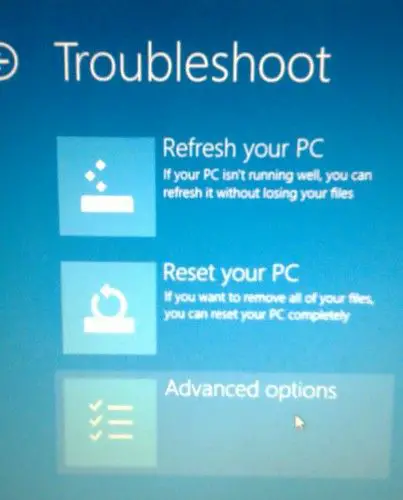windows 8 trouble shoot