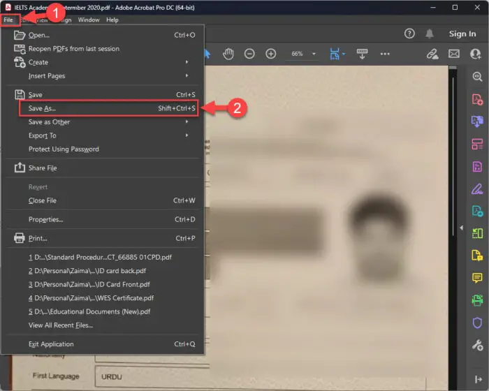 Save As file
