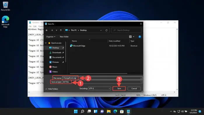 Save as Registry file