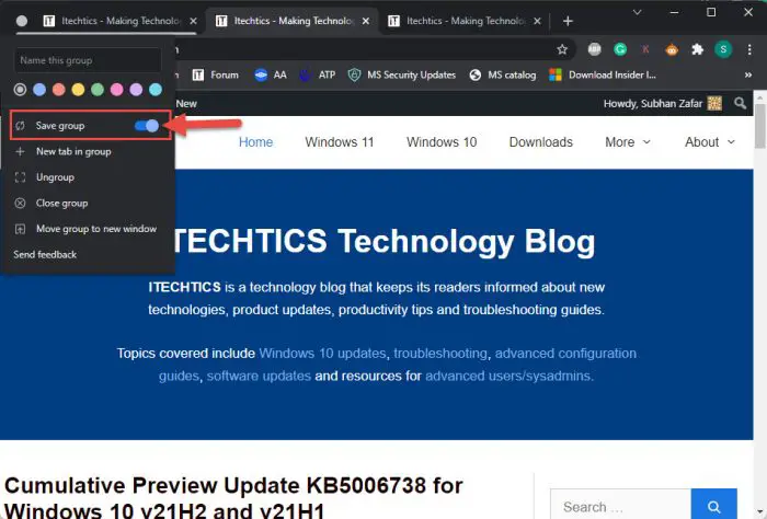 Download Google Chrome 95: Save grouped tabs + Secure payments 5 save group