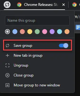 Download Google Chrome 119 With Save And Sync Tab Groups 1 Save tab group in Chrome 119