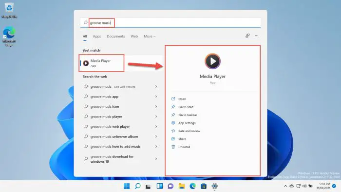 New Windows Media Player Replaces Groove Music on Windows 11 5 search groove