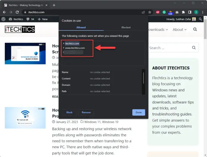 Select a domain