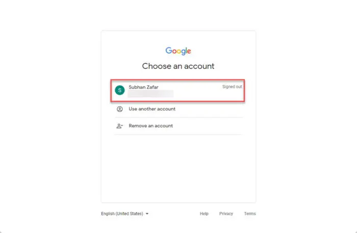 Select account