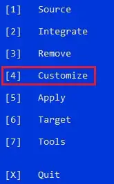 select customize