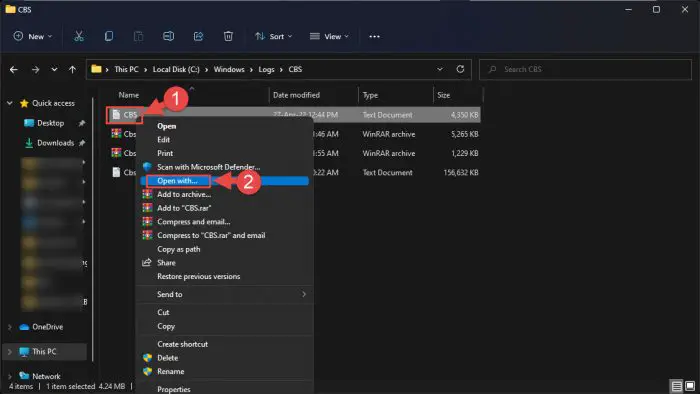 Select Open With from context menu