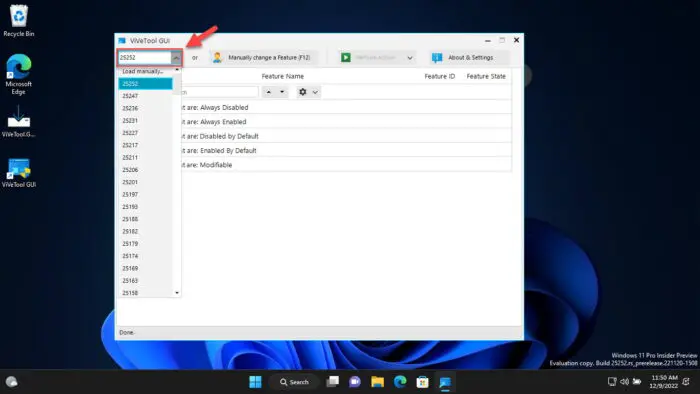 Select OS build