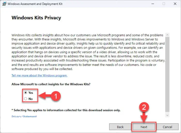 Select privacy preferences