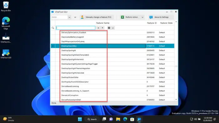 Select Windows feature to enable