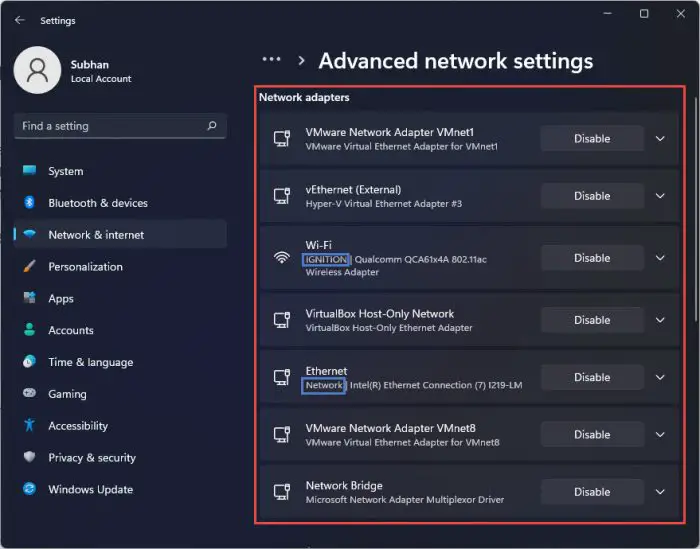 How to Change Network and Network Adapter Names in Windows 11 4 settings names
