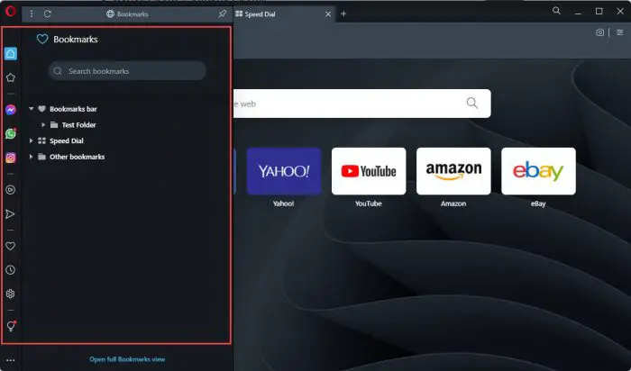 How To Show/Hide Bookmarks Bar in Chrome, Edge, Firefox, Vivaldi, Opera 25 Side panel in Opera