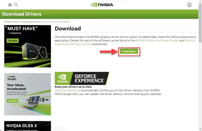 Start the download