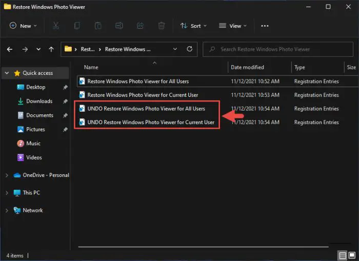 How To Enable/Restore Windows Photo Viewer In Windows 11/10 7 undo