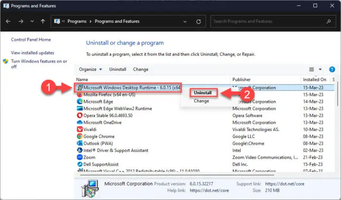 Uninstall NET 6 0 15