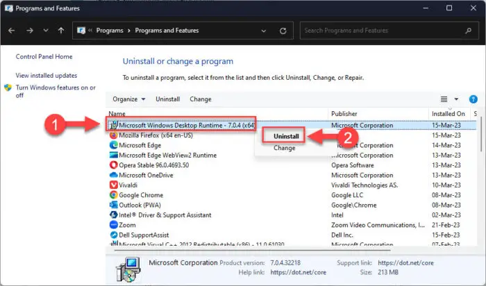 Uninstall NET 7 0 4