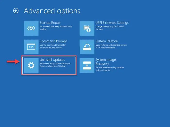 Uninstall Windows update