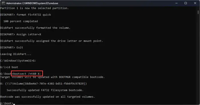 Update the volume boot code