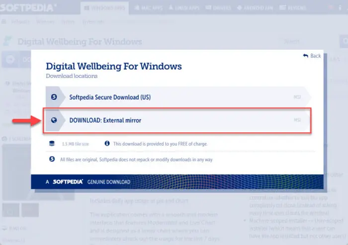 Use external mirror download