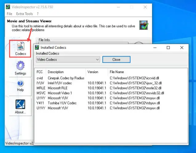 How to Check Installed Codecs in Windows 10 7 video inspector