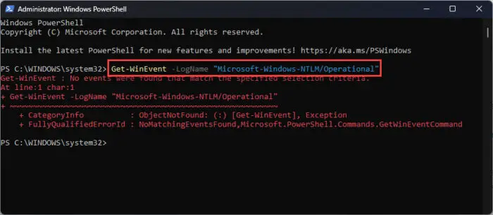 What Is NTLM Authentication And How To Monitor Or Block It 7 View NTLM logs from PowerShell