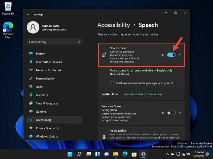 Windows 11 Build 22518 Brings Offline Voice Commands and Restores Weather Widget 1 voice access on