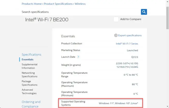 Difference Between Wi-Fi 7, Wi-Fi 6, And Wi-Fi 5 2 Intel Wi-Fi 7 BE200 shows support for Windows 10 OS