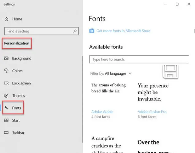 Windows 10 Fonts drag n drop Windows 10 Fonts drag n drop
