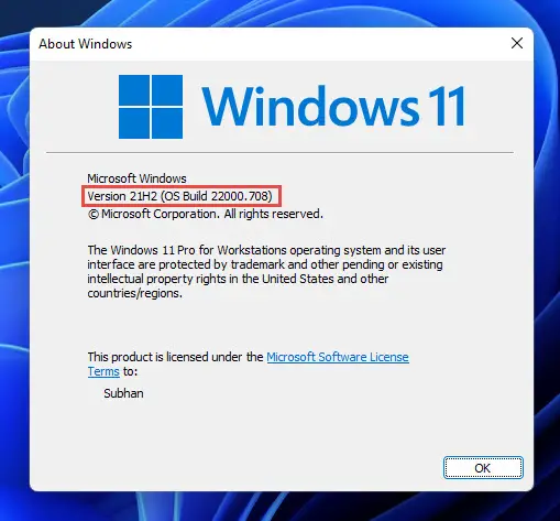 KB5014019 Brings Desktop Spotlight To Windows 11 With Faster File Transfers 5 Windows 11 updated to build 22000 708