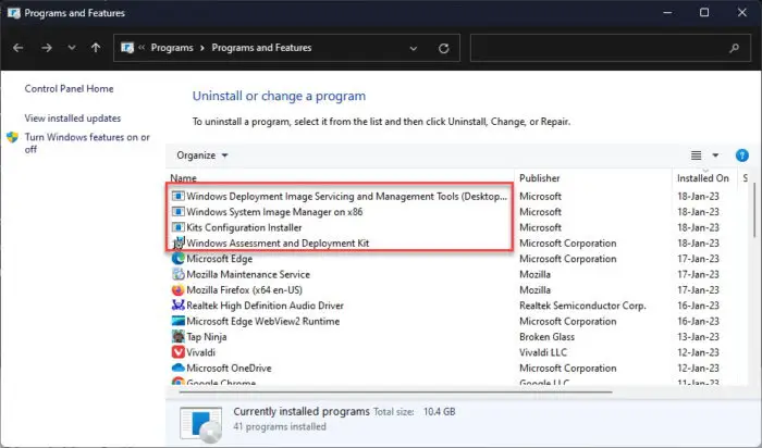 Windows ADK has been installed