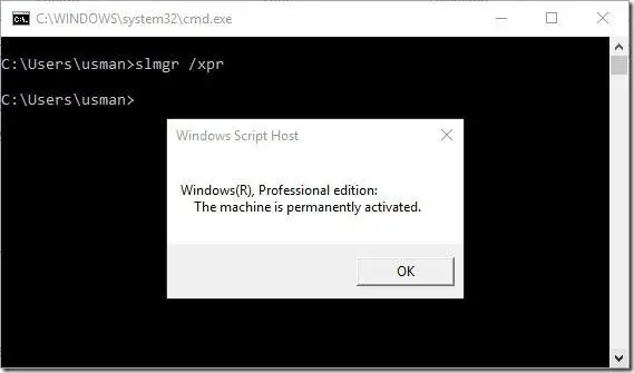 Windows is permanently activated
