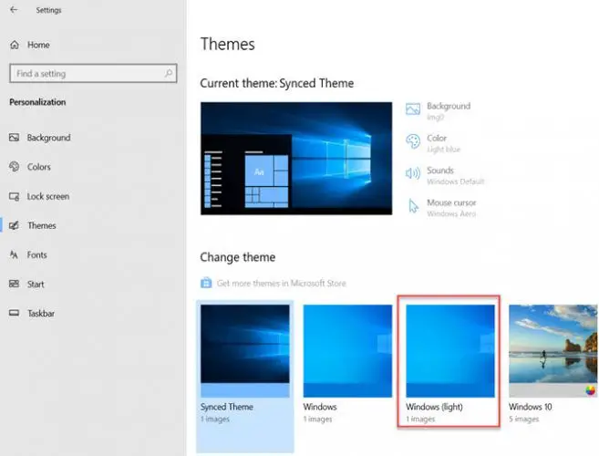 Windows Light Theme Windows Light Theme