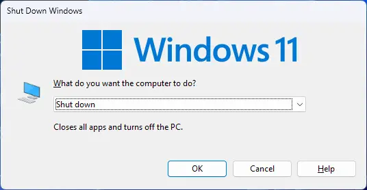 How To Perform Emergency Restart On Windows 11, 10 4 Windows shutdown menu