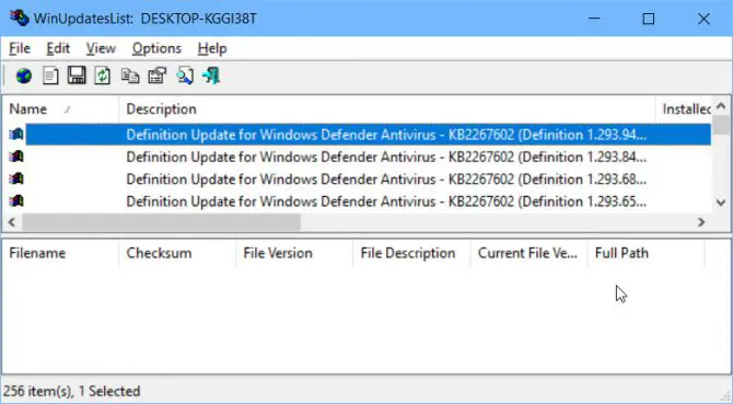WinUpdatesList software WinUpdatesList software