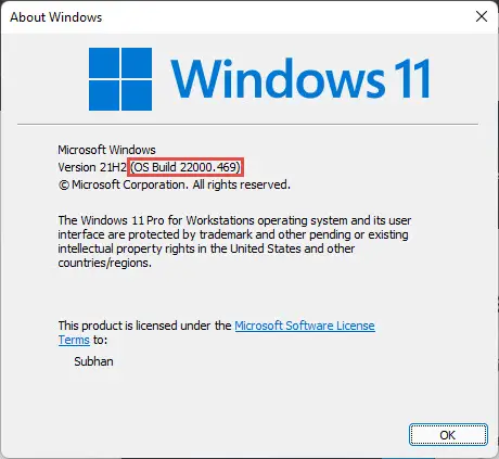 How To Fix Missing File Explorer Tabs In Windows 11 1 Check OS build version