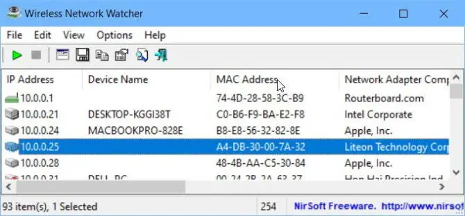 Wireless Network Watcher Wireless Network Watcher