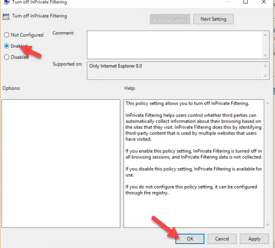 How To Enable, Disable In-Private Browsing In All Browsers 50 Enable the policy