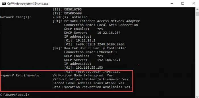 How To Enable Hyper-V On Windows 10 (Home & Pro) 1 Check Hyper V requirements