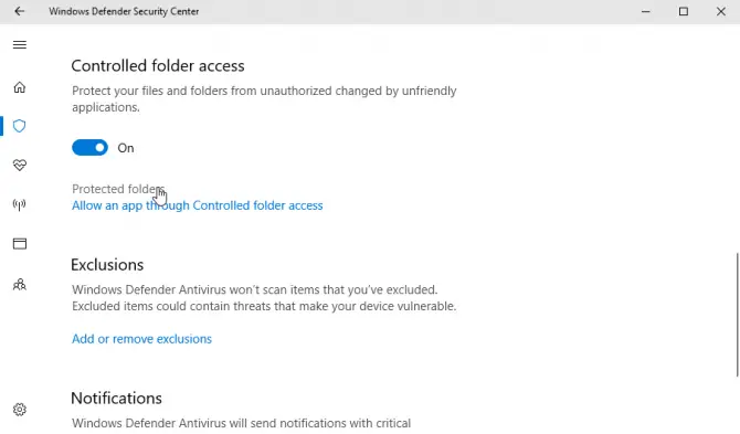 Protected folders